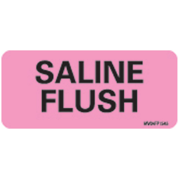 Precision Dynamics MEDVISION® MV04FP1545 Saline Flush Labels For Nursing, 2¼\in. x 1\in., Fluorescent Pink, 420/rl , roll