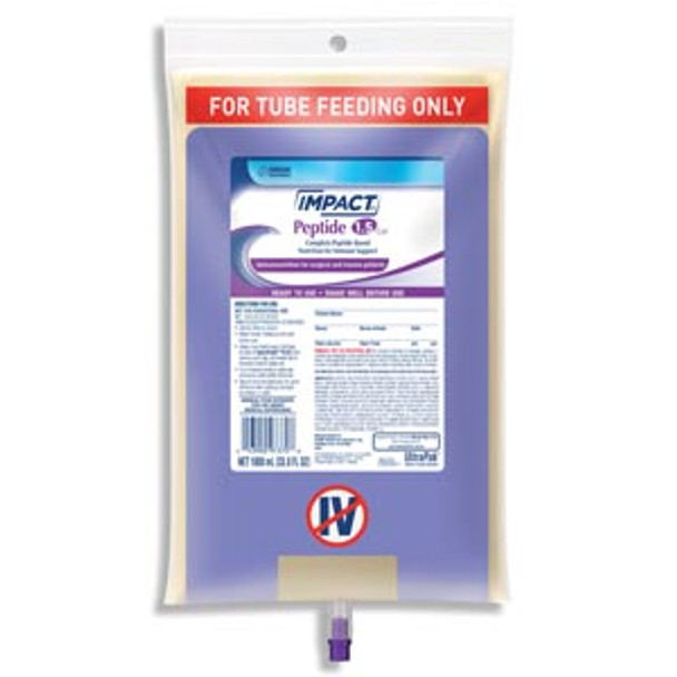 Nestle Healthcare Nutrition IMPACT® 4390097371 Peptide UltraPak® SpikeRight®, 1000mL, 6/cs (120 cs/plt) (Minimum Expiry Lead is 90 days) (Continental US Only) (Item on Manufacturer Backorder - Inventory Limited when Available) , case