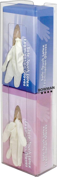 GP-106 Bowman Manufacturing Company, Inc. Glove Box Dispenser, Double, Space Saver, Holds Two Boxes of Gloves (End-to-End), Two-Way Keyholes For Vertical or Horizontal Wall Mounting, Clear PETG Plastic