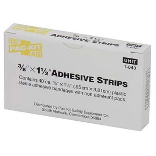 First Aid Only/Acme United Corporation 1-040 Plastic Bandages, 3/8”x1.5”, 40/bx (DROP SHIP ONLY - $150 Minimum Order) , box