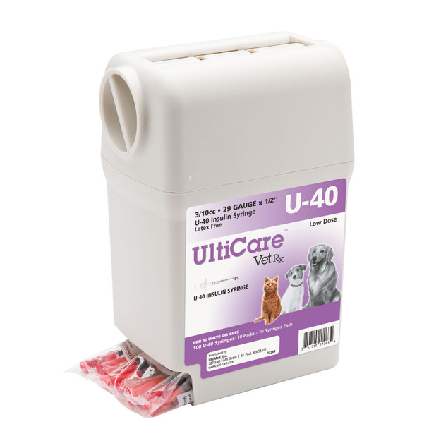 UltiMed, Inc. 07263 UltiGuard U-40 Syringe Dispenser, 29G x ½in., 3/10cc, 100/bx , box