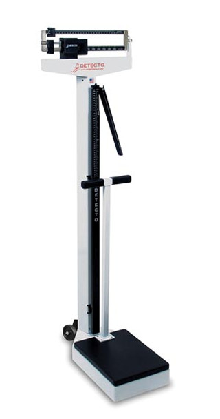Detecto 448 Physician's Scale, Weigh Beam, 450 lb X 4 Oz, Height Rod, Wheels, Handpost (DROP SHIP ONLY) , each