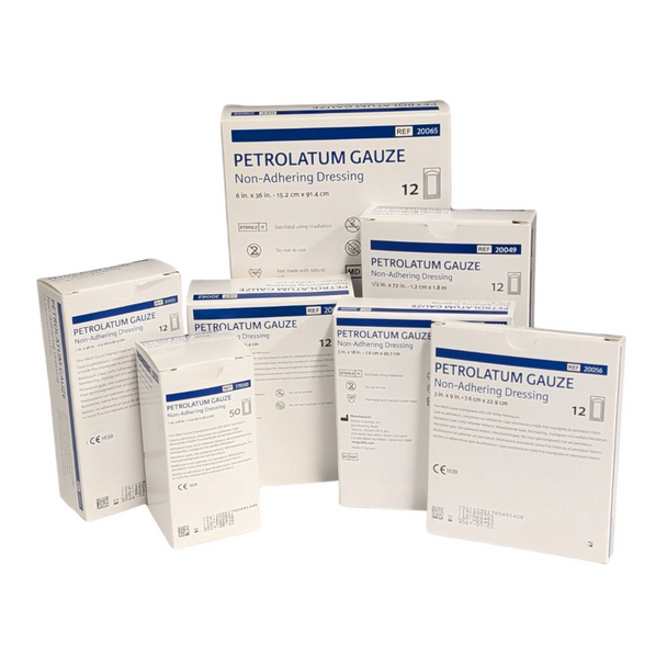 Gentell DKC20056 Petrolatum Gauze Dressing, Non-Adherent, 3\in. x 9\in., 12/bx, 6 bx/cs (20056) , case