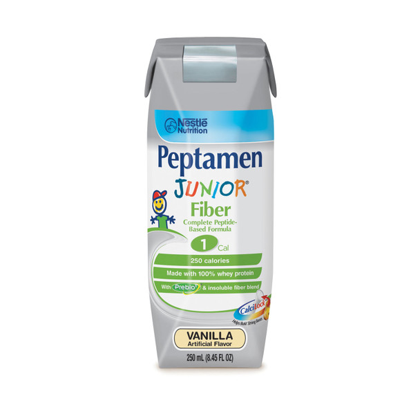 Nestle Healthcare Nutrition PEPTAMEN® JUNIOR® 9871660210 Oral Peptamen Jr. with Fiber, Vanilla, 250mL, 24/cs , case