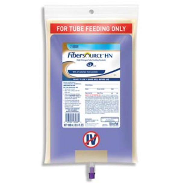 Nestle Healthcare Nutrition FIBERSOURCE™ 18580100 Fibersource™ HN SpikeRight™ 1000mL Closed System Containers, 6/cs (120 cs/plt) (Minimum Expiry Lead is 90 days) (Continental US Only) (Item on Manufacturer Backorder - Inventory Limited when Available