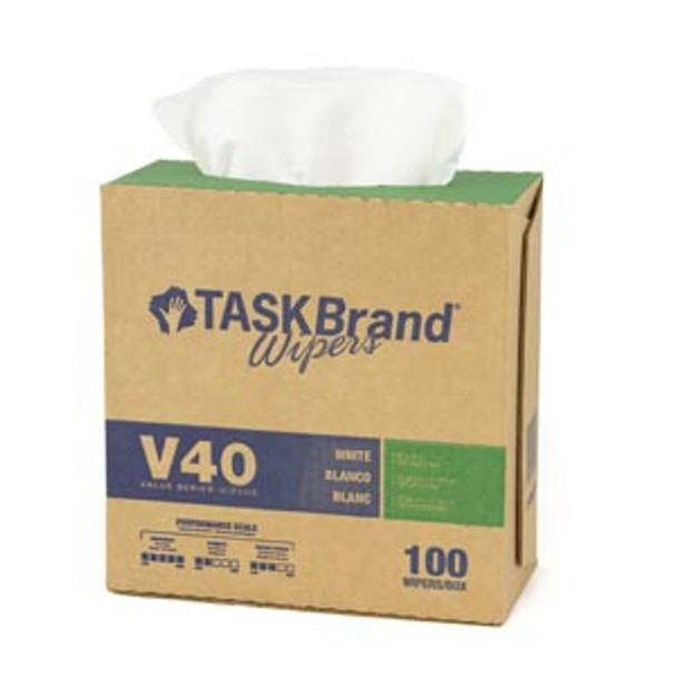 N-V040IDW Hospeco Taskbrand V40 HW DRC, White, Interfold, 9 in.  x 16 1/2 in. , 100/bx, 9 bx/cs