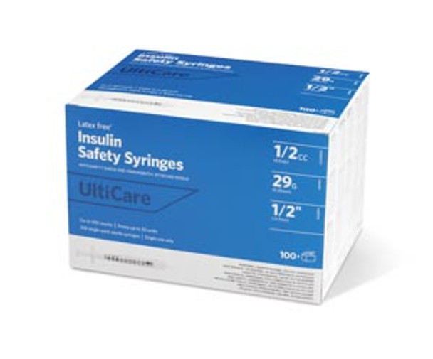 UltiMed, Inc. 03259 Insulin Syringe, Fixed Needle, 1/2cc, 29G x ½in., 100/bx , box