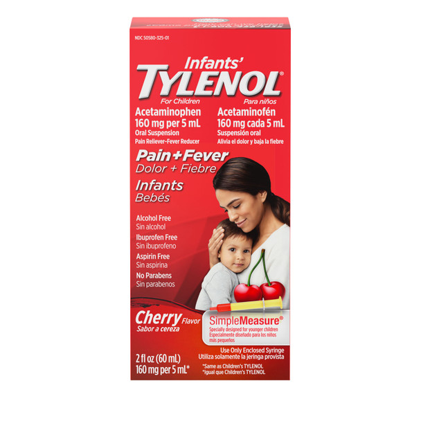 Kenvue TYLENOL® 018660 Oral Suspension, Cherry, 2 fl oz, 6/bx, 6 bx/cs (Continental US+HI Only) (Pricing Subject to Change without Prior Notification) , each