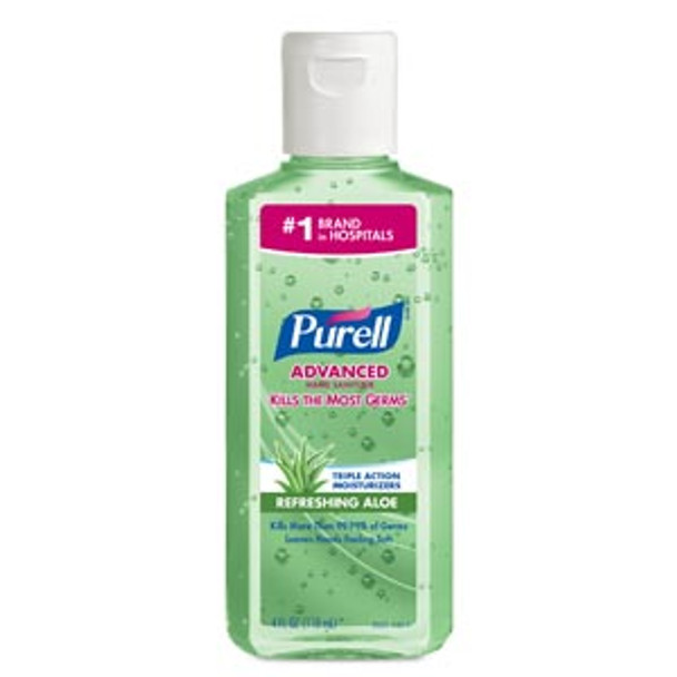 GOJO Industries, Inc. PURELL® 9631-24 Instant Hand Sanitizer with Aloe, 4 fl oz Bottle with Flip-Cap, 24/cs (224 cs/plt) (Item is considered HAZMAT and cannot ship via Air or to AK, GU, HI, PR, VI) , case