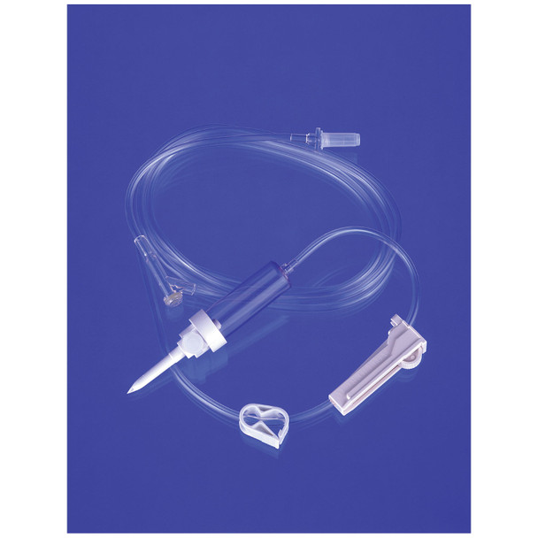 Exel Corporation 29081 IV Administration Set, 15 Drops, Combination Vented/ Non-Vented, (Y) Injection Site, Luer Slip, 78\in. Tube, Roller Clamp, Pinch Clamp, 50/cs (120 cs/plt) , case