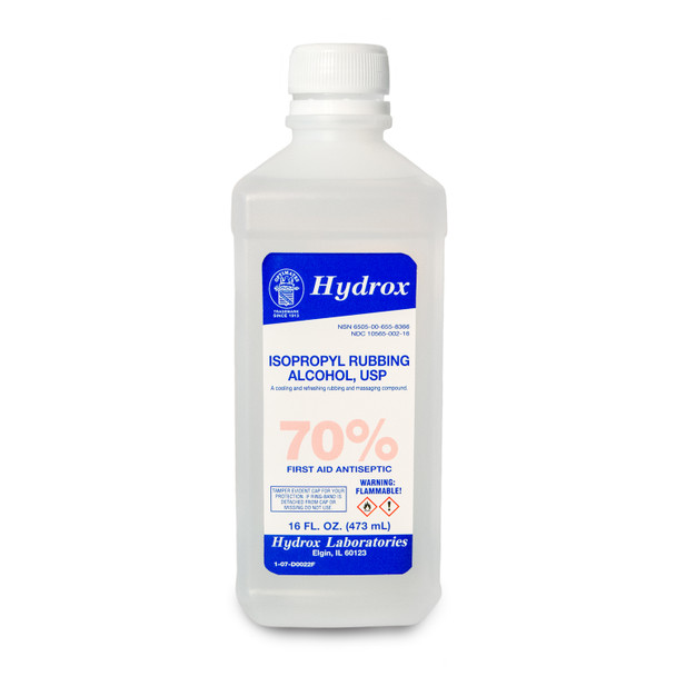 70% Isopropyl Rubbing Alcohol - 16 oz. btl: 12/cs