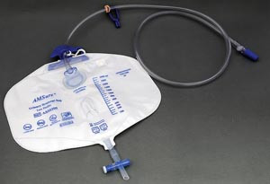 AS32200 Amsino International, Inc. Drainage Bag, 2000mL, Anti-Reflux Device, Pre-Pierced Needle-Free Sampling Port(Luer Slip or Blunt Cannula Compatible), Single Hook & Rope Hanger, T-Tap Drain Port, Sterile Fluid Pathway, 20/cs
