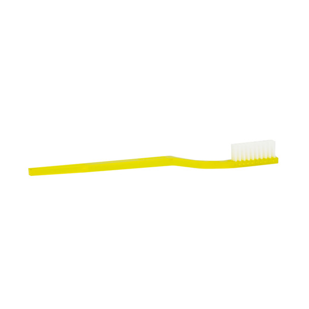 Dukal Corporation TB29 Toothbrush, 30 Tuft, Yellow Handle, Rounded White Nylon Bristles, 144/bx, 10 bx/cs , case