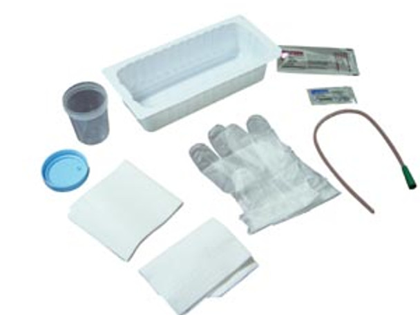 AS870 Amsino International, Inc. Urethral Catheter Tray, 14FR Urethral PVC Catheter, Sterile & Latex Free (LF), 20/cs (50 cs/plt)