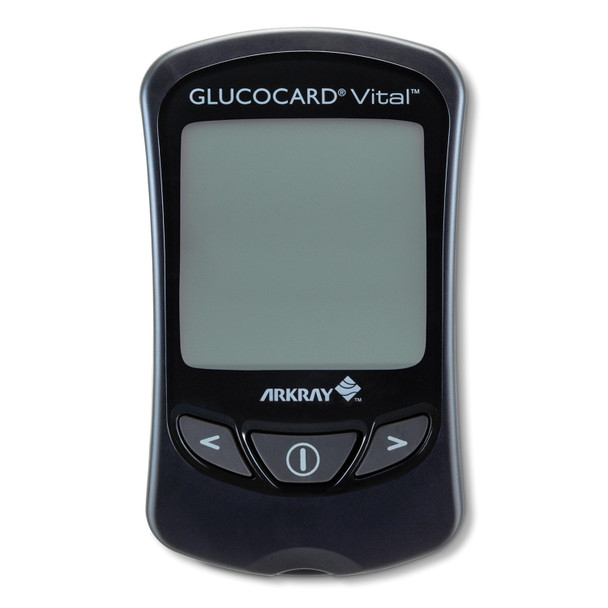 Arkray USA, Inc. GLUCOCARD® VITAL™ 761100 Blood Glucose Black Meter Kit Includes: 1 Meter, 10 Test Strips, 1 Bottle of Control Solution, Lancing Device, 10 Lancets, Log Book, User Manual & Quick Reference Guide (US Only) , each