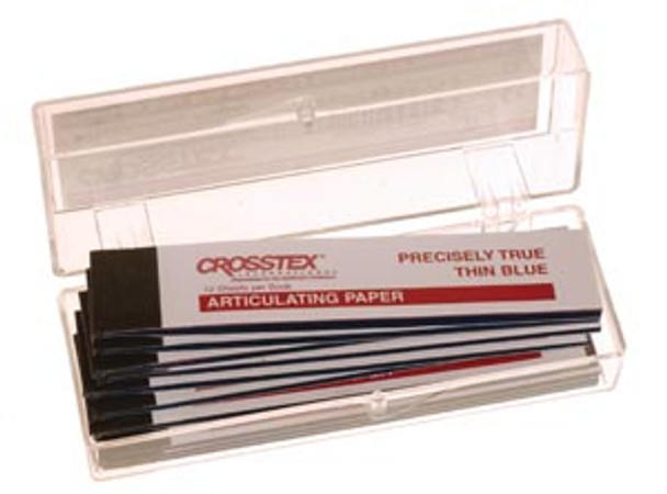 Crosstex International TPT Articulating Paper, Thin, Blue, 12 sheets/bk, 12 bk/bx , box