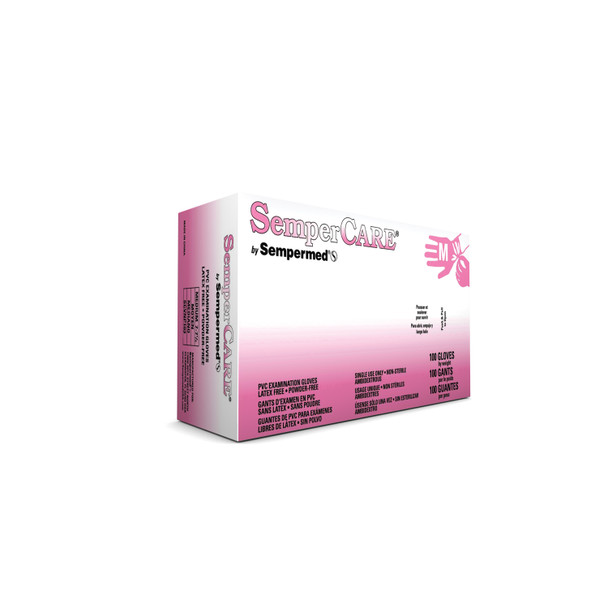 Harps USA, Inc. USA SEMPERCARE® SCVNP103 Exam Glove, Vinyl, Smooth, Medium, Powder Free (PF), Beaded Cuff, Ambidextrous, 100/bx, 10 bx/cs (60 cs/plt) (Any glove product purchased after 4/10/26 is non-returnable until further notice based on the curre