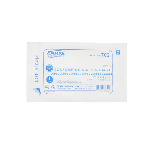 Dukal Corporation 702 Stretch Gauze, 2in. x 4.1 yd, Sterile, 1/pk, 12 pk/bx, 8 bx/cs , case