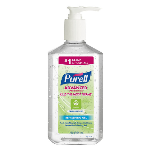 GOJO Industries, Inc. PURELL® 3691-12 Hand Sanitizer, 12 fl oz Pump Bottle, 12/cs (091215) (Item is considered HAZMAT and cannot ship via Air or to AK, GU, HI, PR, VI) , case