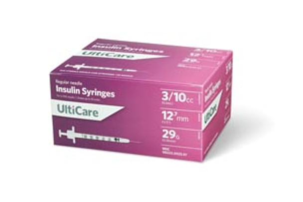UltiMed, Inc. 9239 Insulin Syringe, 3/10cc, 29G x ½in., 100/bx , box