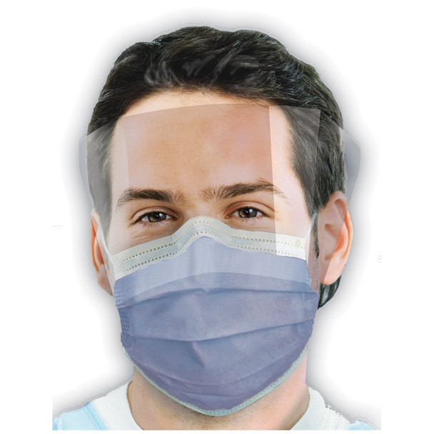 Crosstex International ISOFLUID FOGFREE® GCIPWS ASTM Level 1 Mask, Latex Free (LF), Sapphire, 25/bx, 4 bx/ctn , carton