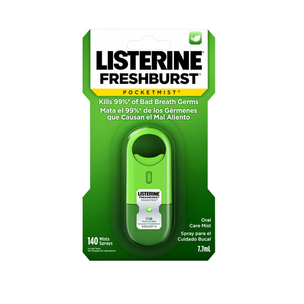 Kenvue CONSUMER LISTERINE® POCKETMIST® 33946 Pocketmist® Oral Care Mist, Cool Mint®, 2 - 7.7 ml (Backend/Peggable), 2 ct, 36/cs (Continental US+HI Only) (Pricing Subject to Change without Prior Notification) , case