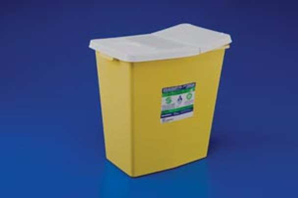 Cardinal Health HEALTH CHEMOSAFETY™ 8989 Sharps Container, 18 Gal, Yellow, Hinged Lid, 26in.H x 12¾in.D x 18¼in.W, 5/cs (7 cs/plt) (Continental US Only) , case