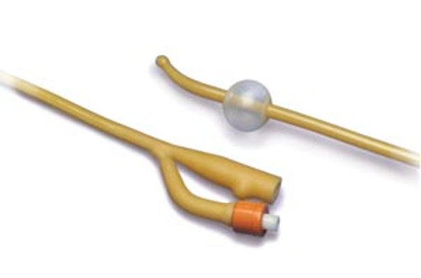 Cardinal Health 1620C Coude Foley Catheter, 5cc, 2-Way, Amber Latex, 20FR, 17in.L, 12/ctn (Continental US Only) , carton