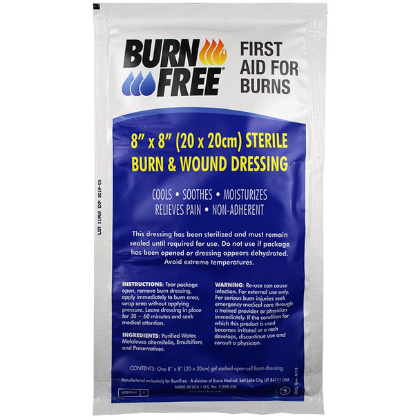 BurnFree 8" x 8" (20x20cm) Sterile Burn Dressings, 30/Case