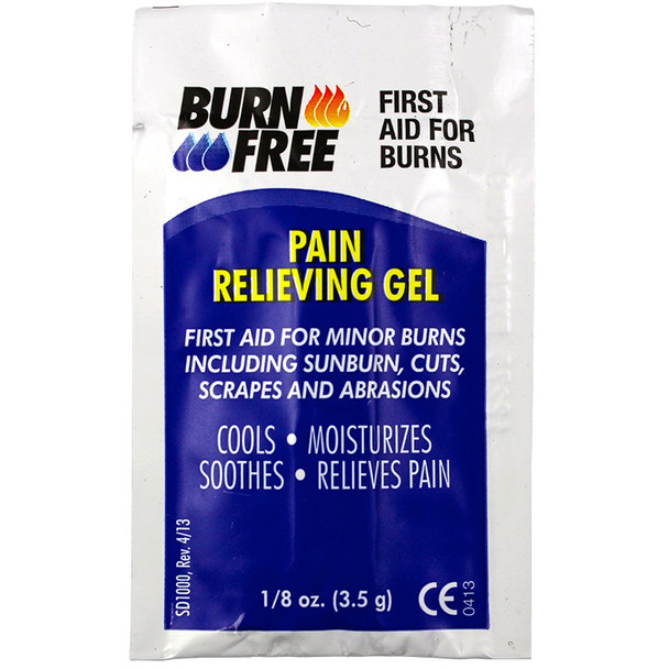 BurnFree Pain Relieving Gel 1/8 oz (3.5g) Single Dose Packets, 1000/Case