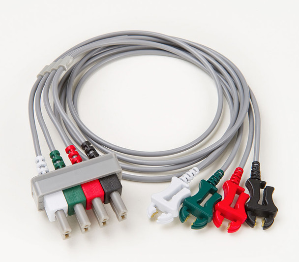 590433 Ivy Biomedical Systems ECG Lead Wires, Std, 4 Lead Set, AHA, 24", Grabber