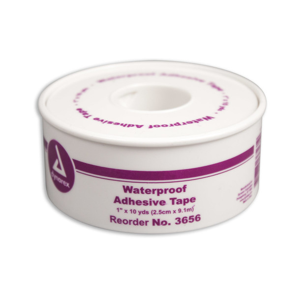 3656 Dynarex Waterproof Adhesive Tape, 1" x 10 Yds, 72/Case