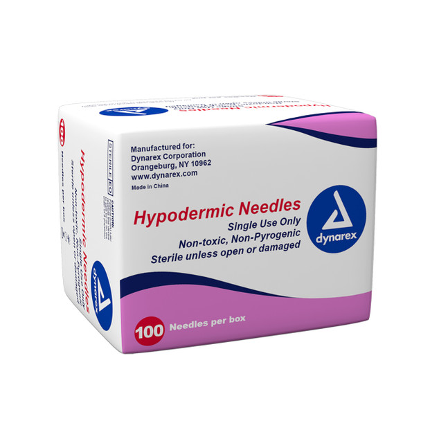 6972 Dynarex Hypodermic Needle - Non-Safety, 25G, 5/8 " Needle, 10/100/CA