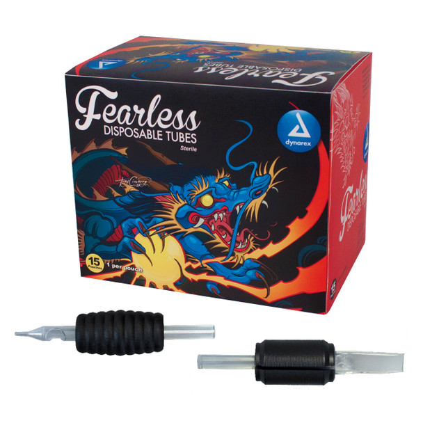 9484 Dynarex Fearless Tattoo Disposable Tubes - Round, 38mm, 9R, 5/10/CA