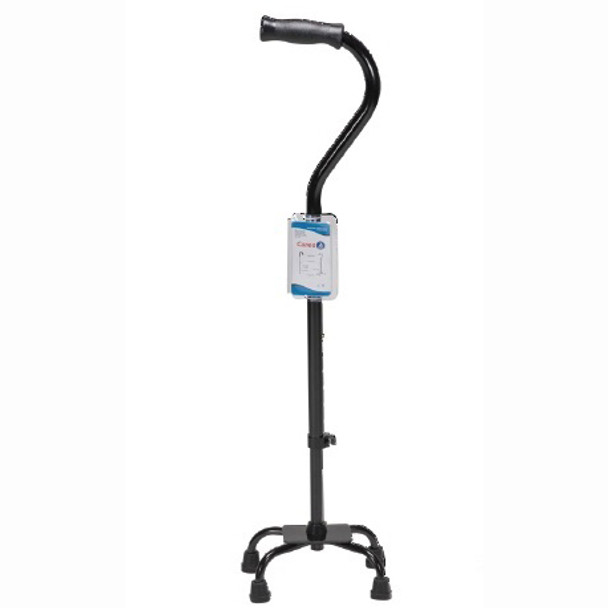 10136 Dynarex Quad Cane - Small Base, Black, Adult, 1pr/CA