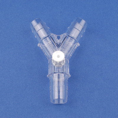 342444NS NovoSci Y Connector, 1/2" x 1/2" x 1/2" with Luer - Non Sterile, Case of 500