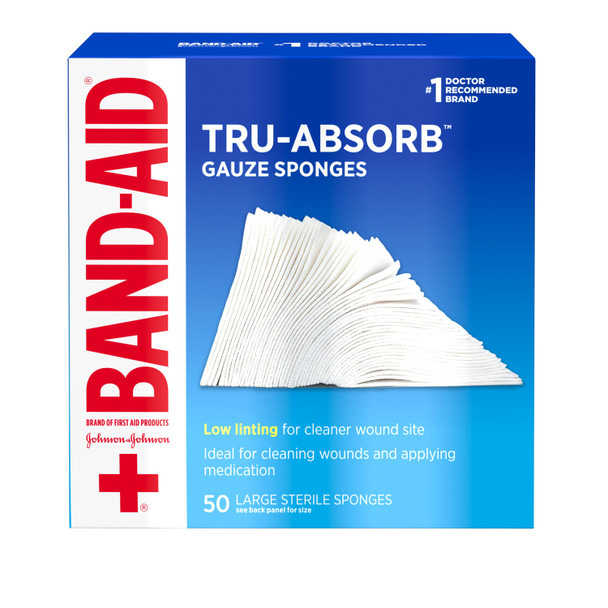 Kenvue BAND-AID® MIRASORB® 118768 Gauze Sponge, 4in. x 4in., Sterile, 4-Ply, 50 Ct., 2/pk, 9 pk/cs (Continental US+HI Only) (Pricing Subject to Change without Prior Notification) , case