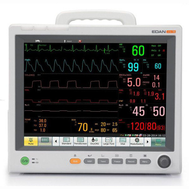 Elite V6 Edan 15" Modular Patient Monitor with 3/5-lead ECG, RESP, NIBP, EDAN SpO2, PR, 2-TEMP