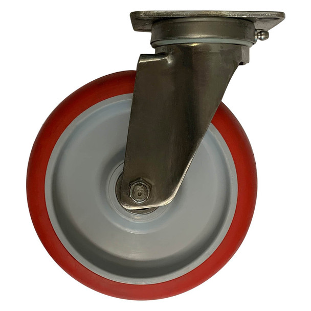 57-SS-C Pedigo 6" Caster, Plate, Stainless Steel W/Stainless Steel Bearings, 290-Degree High Temp Wheel, Ea. Recommended for Cart Washing Environments.