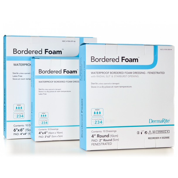 7101103 Performance Health Waterproof Bordered Foam Wound Dressing