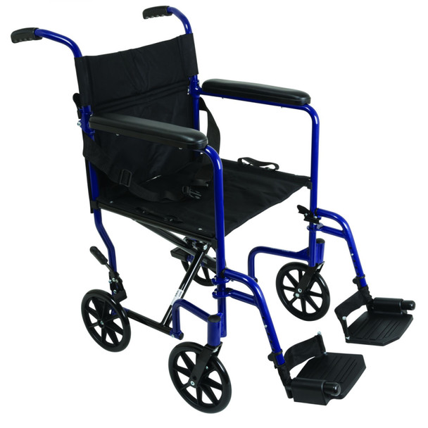 7101636 Performance Health Probasics Aluminum Transport Chair Blue