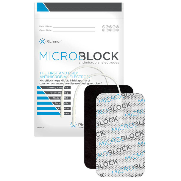 7102285 Performance Health Microblock 3'' x 5'' Rectangle Cloth Electrode - 2/Pk