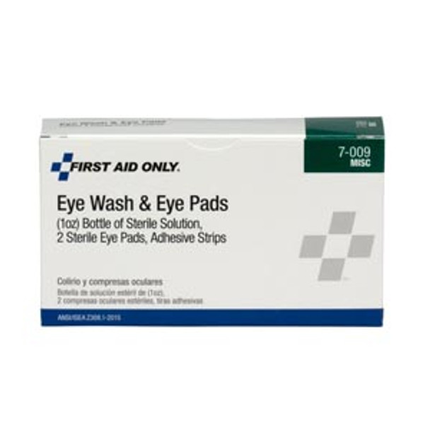 First Aid Only/Acme United Corporation 7-009-001 1 oz. Eyewash, Eyepads & Adhesive Strips, 1 set/bx (DROP SHIP ONLY - $150 Minimum Order) , box