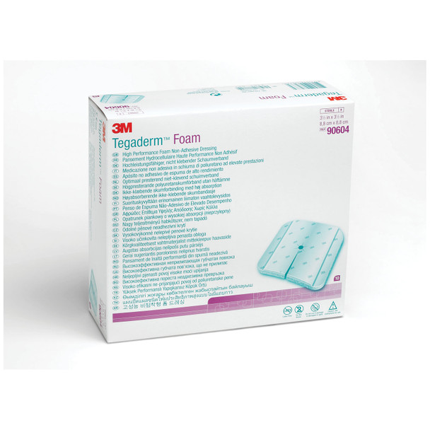 Solventum Corporation TEGADERM™ 90604 Non-Adhesive Foam Dressing, 3½in. x 3½in., 10/bx, 4 bx/cs (Continental US+HI Only) , case