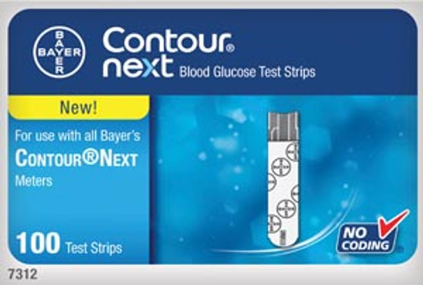 Ascensia Diabetes Care CONTOUR® 7312 Blood Glucose Test Strips, 100/btl (Continental US+HI, PR Only) , bottle