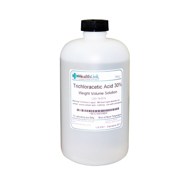 EDM3 Company LLC 400566 Trichloroacetic Acid, 30%, 16 oz (Item is Non-Returnable) (US Only) (HAZMAT Fees Apply, cannot ship via Air or to AK, GU, HI, MP, PR, VI) , each