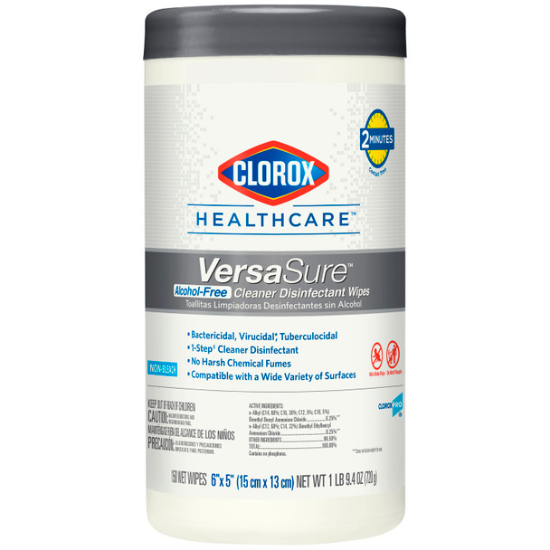 Clorox Sales Company VERSASURE™ 31758 Clorox® Healthcare VersaSure® Cleaner Disinfectant Wipes, 6in. x 5in., 150/can, 6 can/cs (Continental US Only) , case