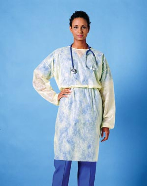 Busse Hospital Disposables, Inc. 203 Full Back Gown, Yellow, Knit Cuffs, 50/cs (24 cs/plt) , case