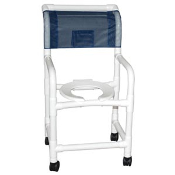 MJM International Corp. E118-3TW Echo Shower Chair, 18in. Internal Width, 3in. Twin Casters, 250 lb Capacity , each