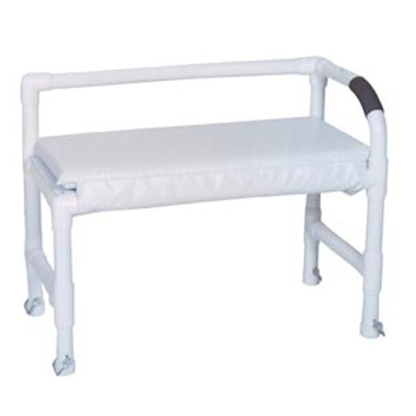 MJM International Corp. 165 Shower Bench, Adjustable Height, Legs on one side, (Low Back No Sling) , each